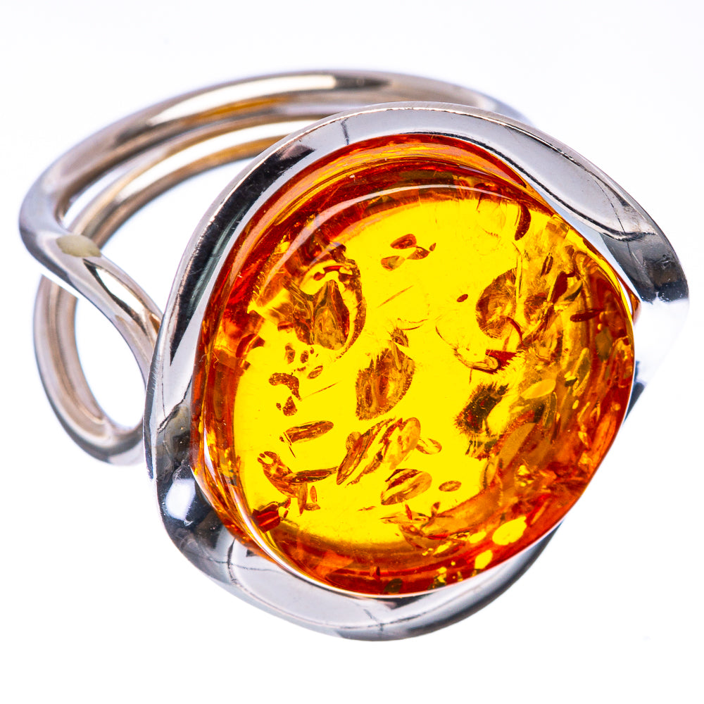 Baltic Amber Ring Size 7.25 (925 Sterling Silver) R1848