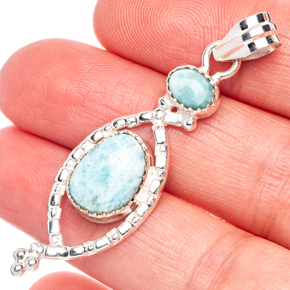 Larimar Pendant 1 7/8" (925 Sterling Silver) P40150