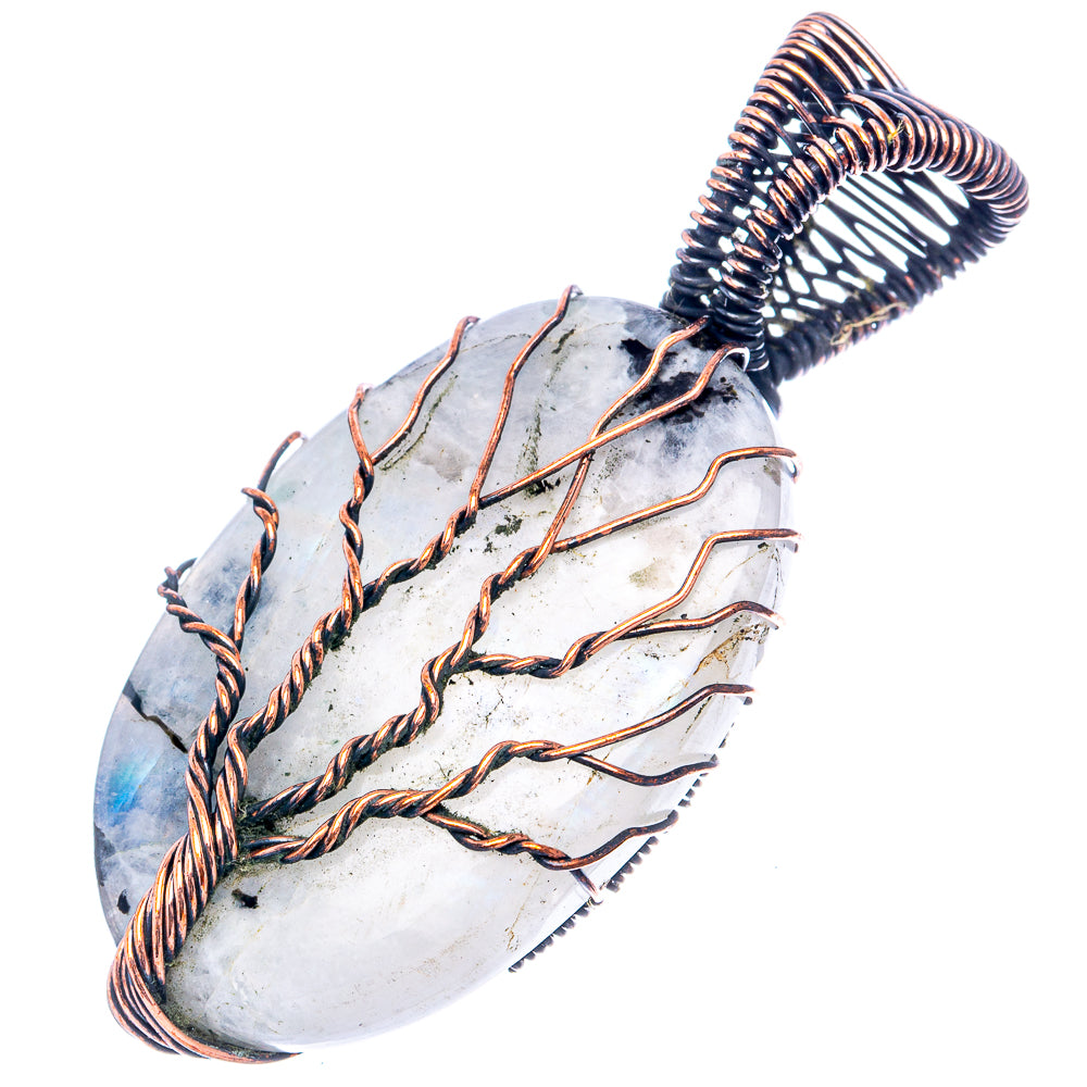 Rainbow Moonstone Tree of Life 2" (Oxidized Copper)