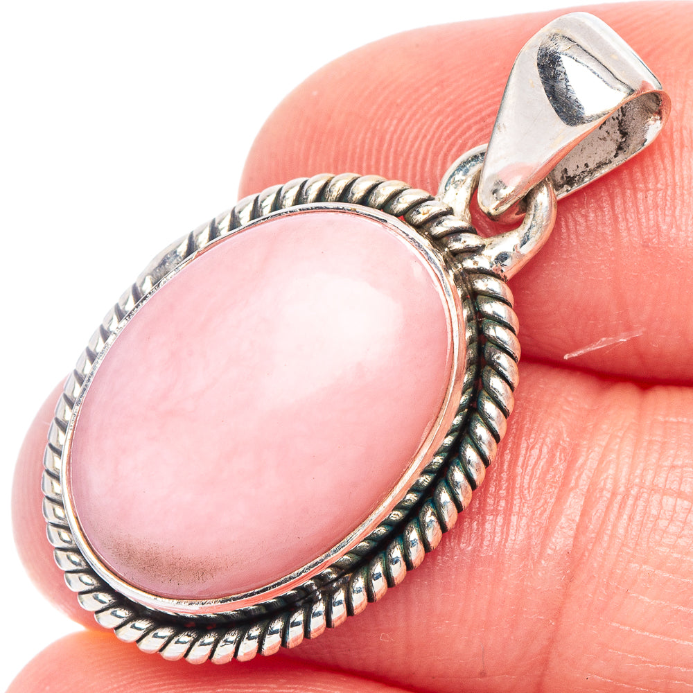 Pink Opal Pendant 1 1/4" (925 Sterling Silver) P44282