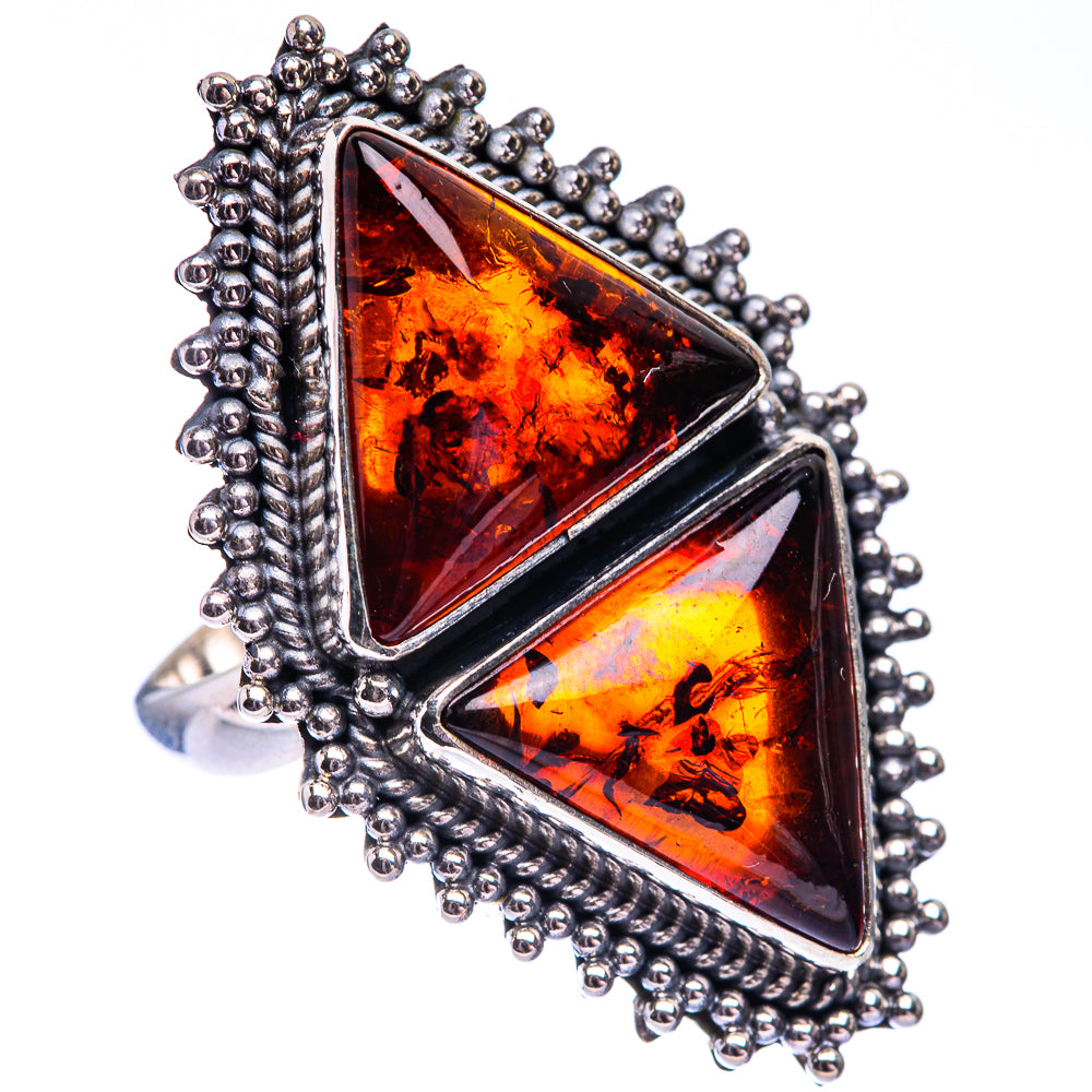 Large Baltic Amber Ring Size 6.25 (925 Sterling Silver) R140637