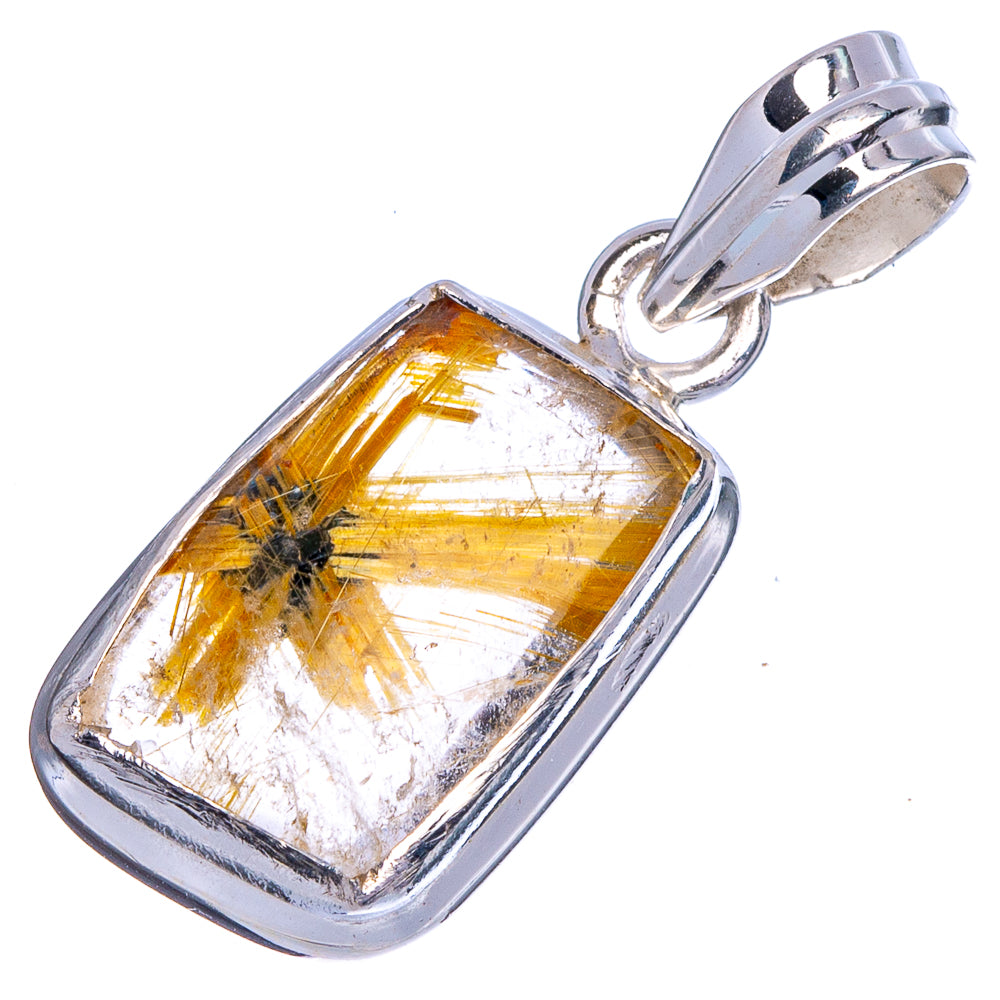 Rare Star Rutilated Quartz Pendant 1 1/4" (925 Sterling Silver) P40562