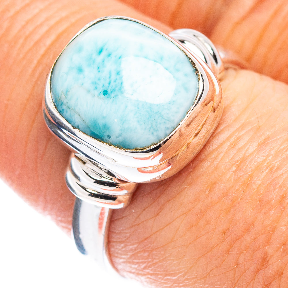 Rare Larimar Ring Size 8 (.925 Sterling Silver)