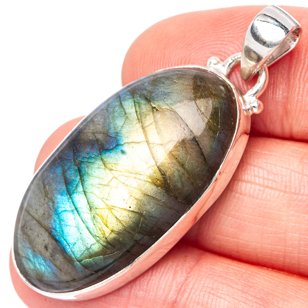 Labradorite 925 Sterling Silver Pendant 1 3/4" (925 Sterling Silver) P42689