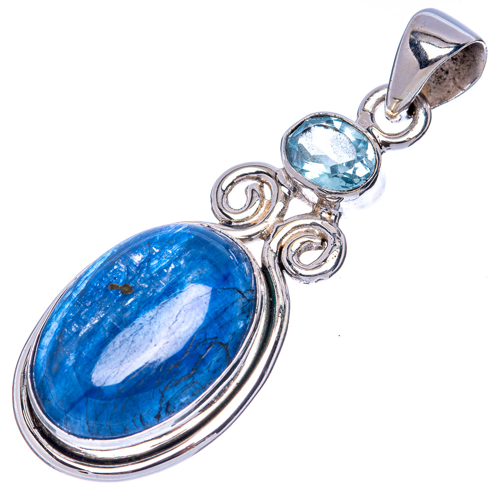 Kyanite, Blue Topaz Pendant 1 3/4" (925 Sterling Silver) P41466