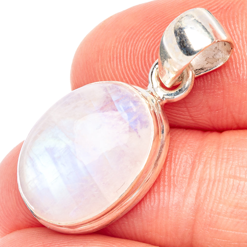 Rainbow Moonstone Pendant 1 1/8" (925 Sterling Silver) P44866