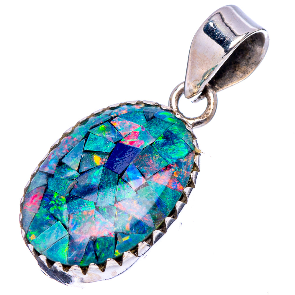 Rare Triplet Opal Pendant 1 1/4" (.925 Sterling Silver)