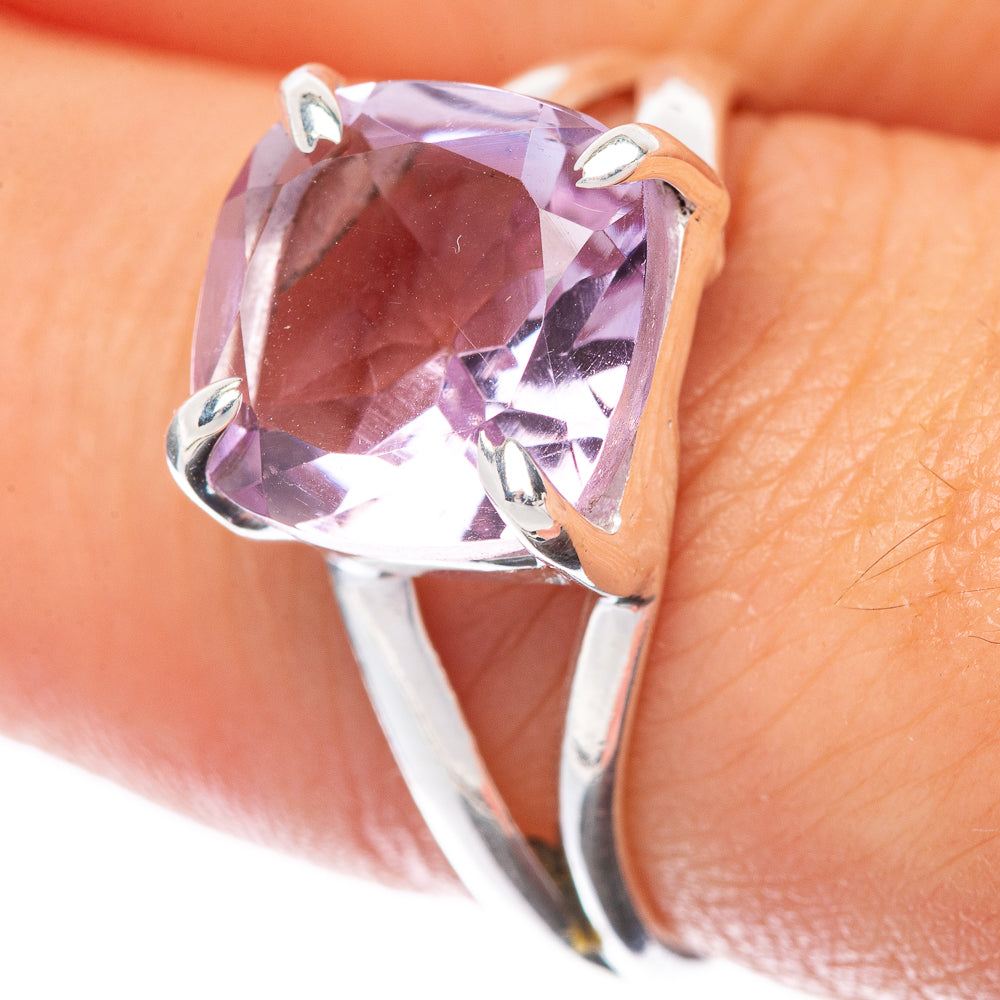 Faceted Pink Amethyst Ring Size 8 (925 Sterling Silver) R145149
