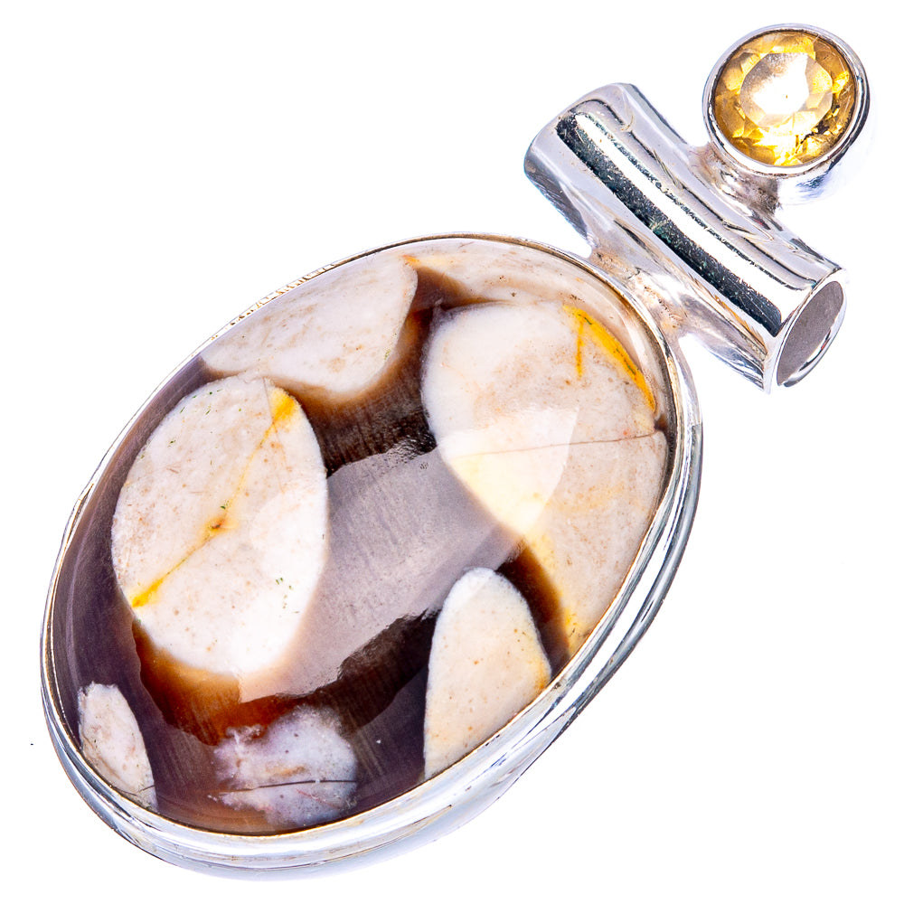 Peanut Wood Jasper Pendant 1 1/2" (925 Sterling Silver) P41962