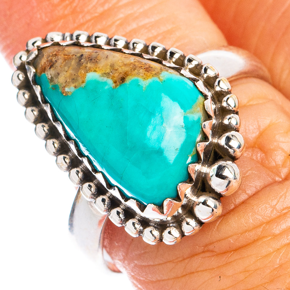 Rare Kingman Turquoise Ring Size 8 (925 Sterling Silver) R8532