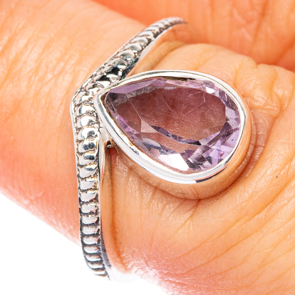 Faceted Amethyst Ring Size 5.75 (925 Sterling Silver) R1479