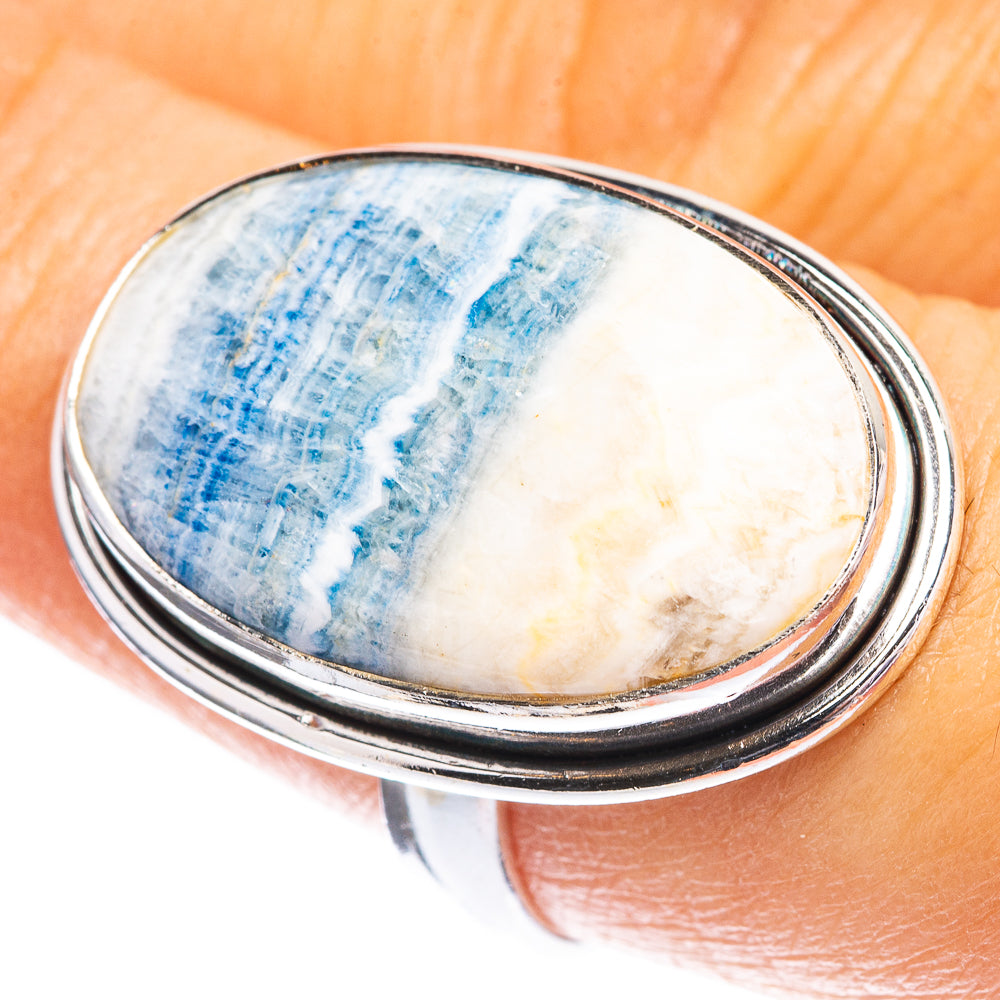 Blue Scheelite Ring Size 8 (925 Sterling Silver) R142682