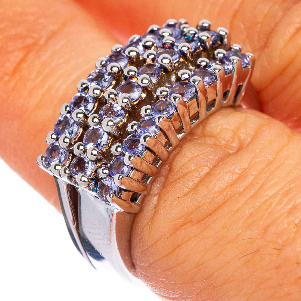 Rare Faceted Tanzanite Ring Size 6.5 (925 Sterling Silver) R1286