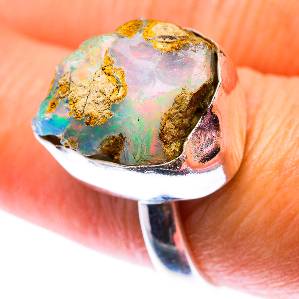 Raw Ethiopian Opal Ring Size 7.75 (925 Sterling Silver) RING140106
