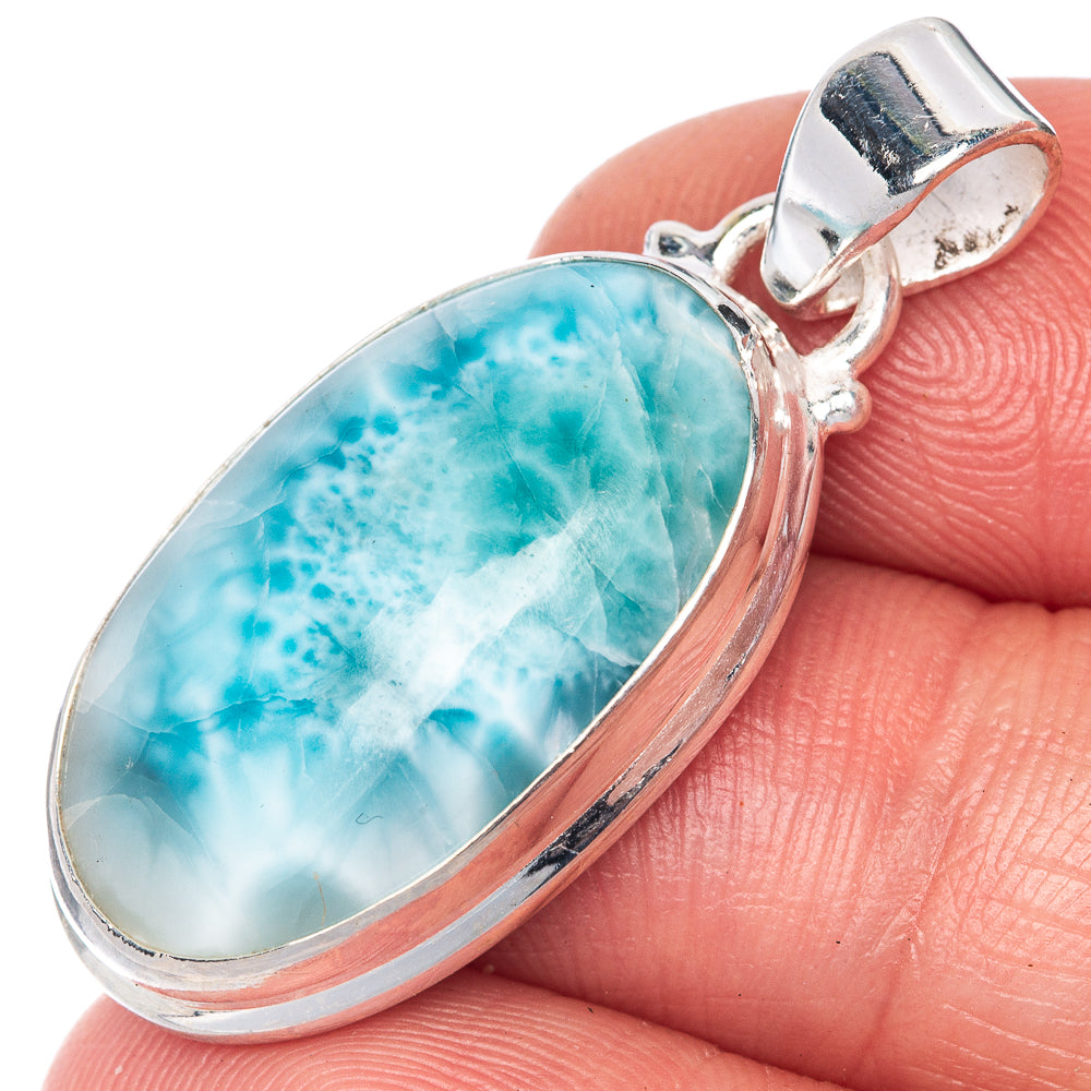 Larimar Pendant 1 3/8" (925 Sterling Silver) P40812