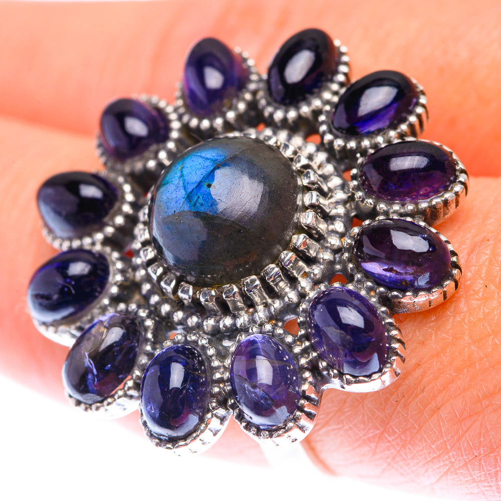 Large Labradorite, Tanzanite Ring Size 8.25 (925 Sterling Silver) RING140031