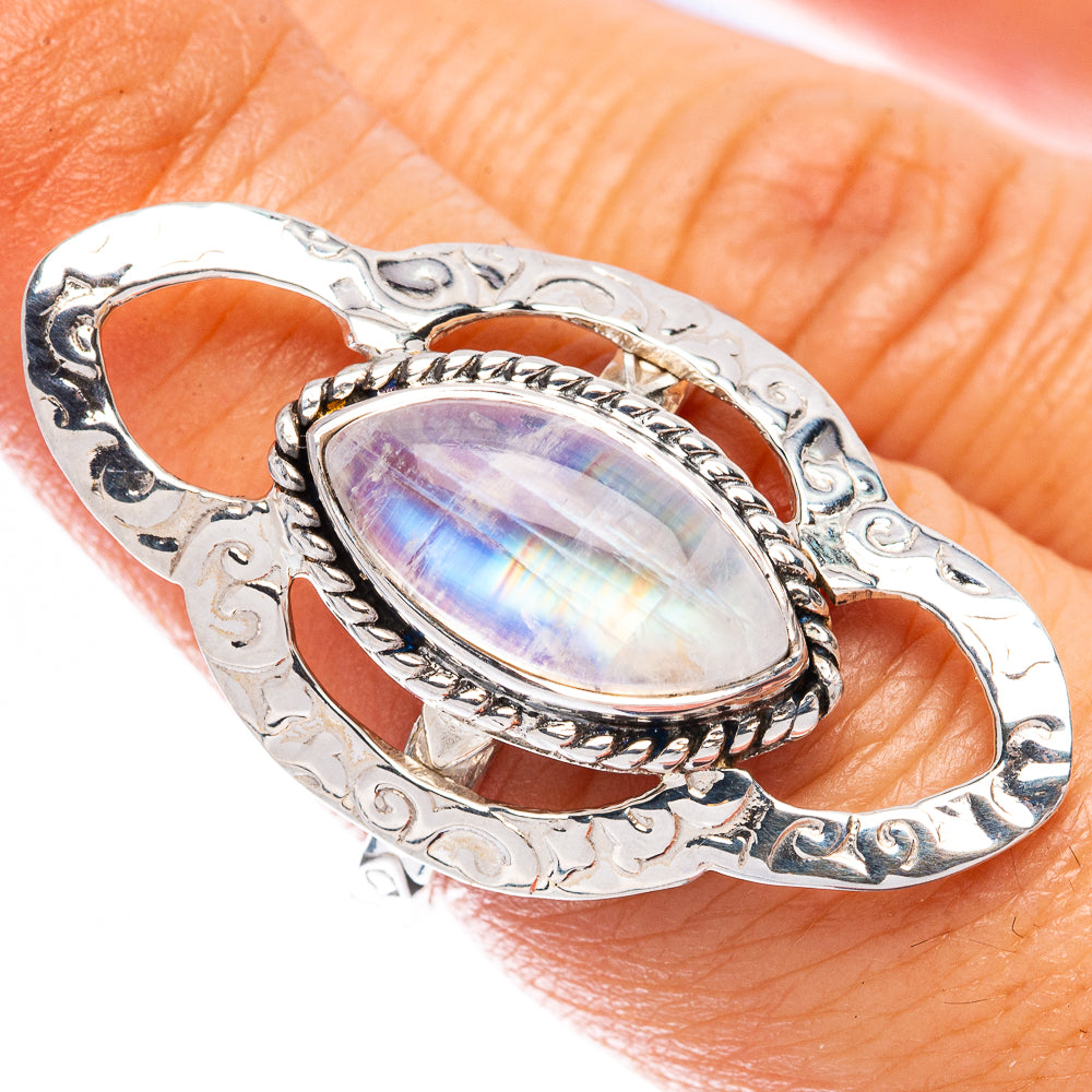 Premium Rainbow Moonstone Ring Size 7.75 (925 Sterling Silver) R1843