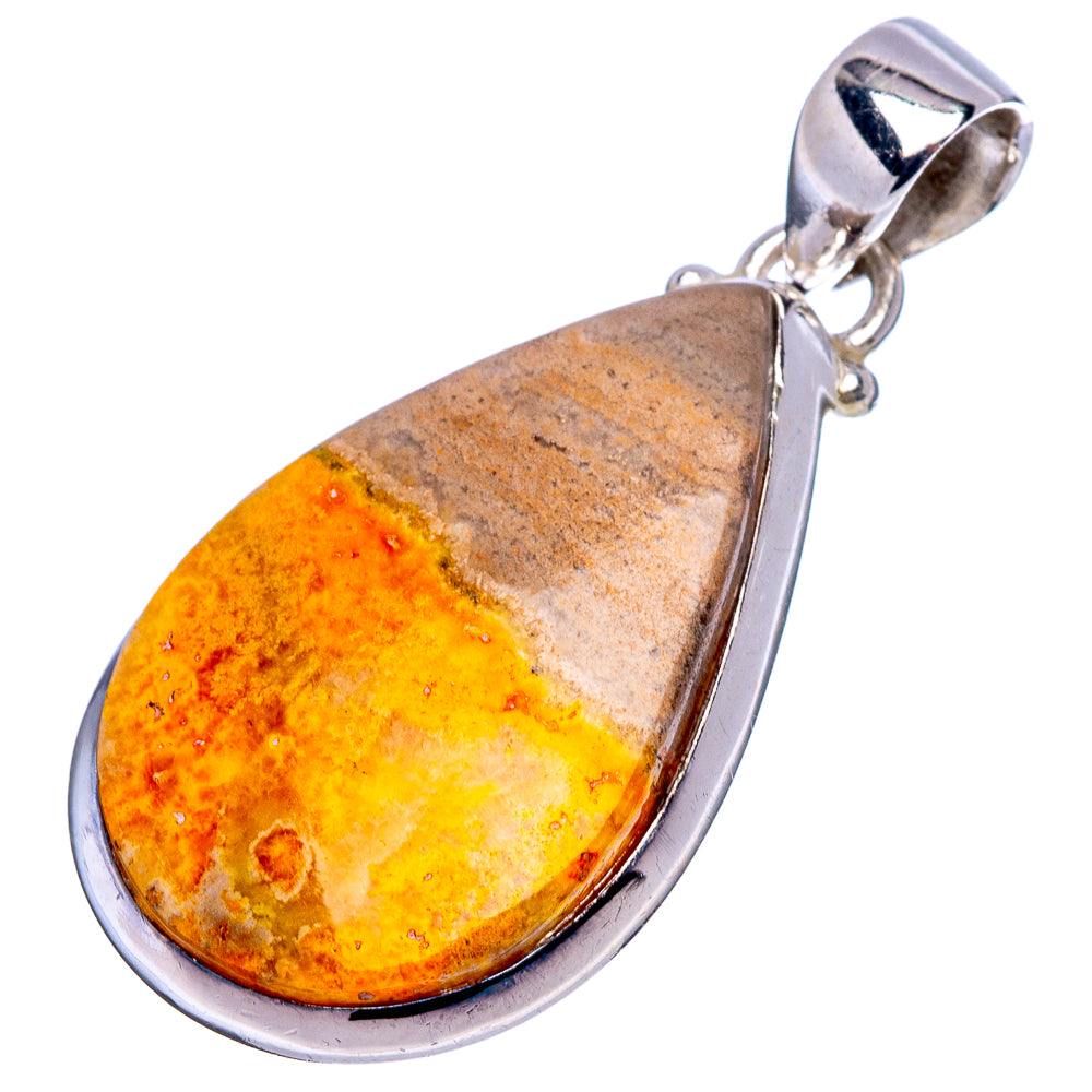 Bumblebee Jasper Pendant 1 1/2" (.925 Sterling Silver)