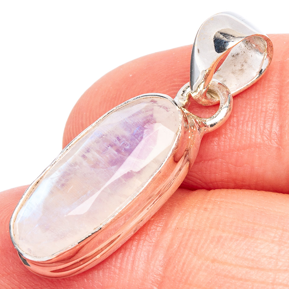 Rainbow Moonstone Pendant 1 1/8" (925 Sterling Silver) P44923