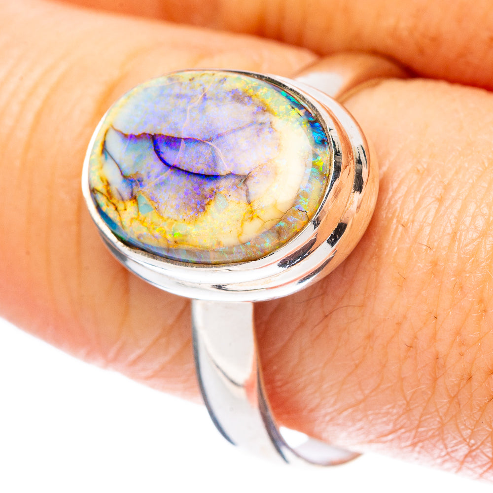 Rare Sterling Opal Ring Size 10 (925 Sterling Silver) R4352