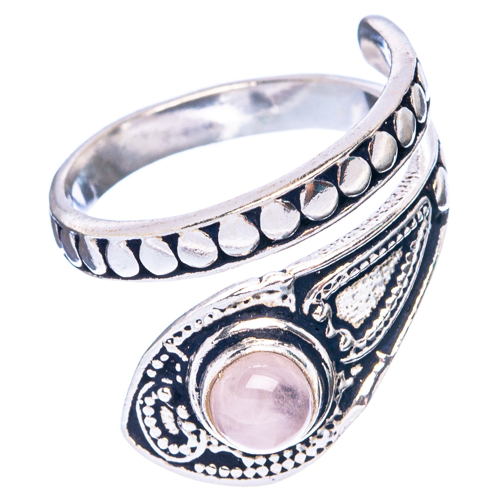Rose Quartz Dainty Ring Size 7 Adjustable (925 Sterling Silver) R5227