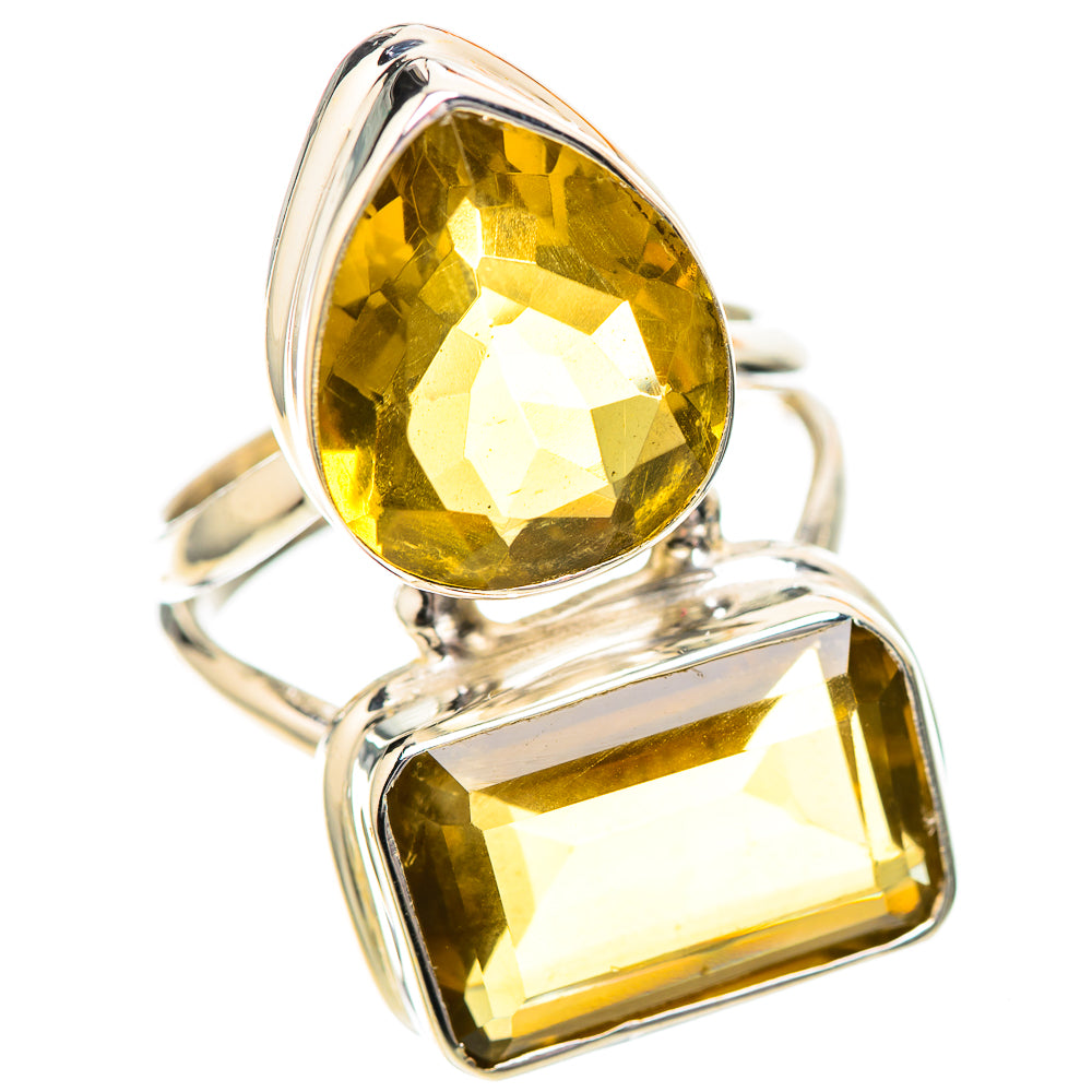 Large Faceted Citrine 925 Sterling Silver Ring Size 7 (925 Sterling Silver) RING139711