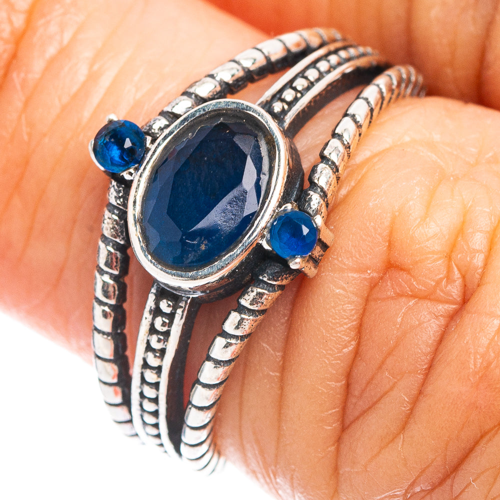 Blue Quartz Dainty Ring Size 5.75 (.925 Sterling Silver)