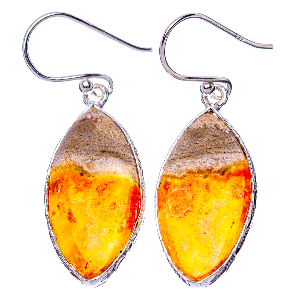 Bumble Bee Jasper Earrings 1 1/2" (925 Sterling Silver) E1479