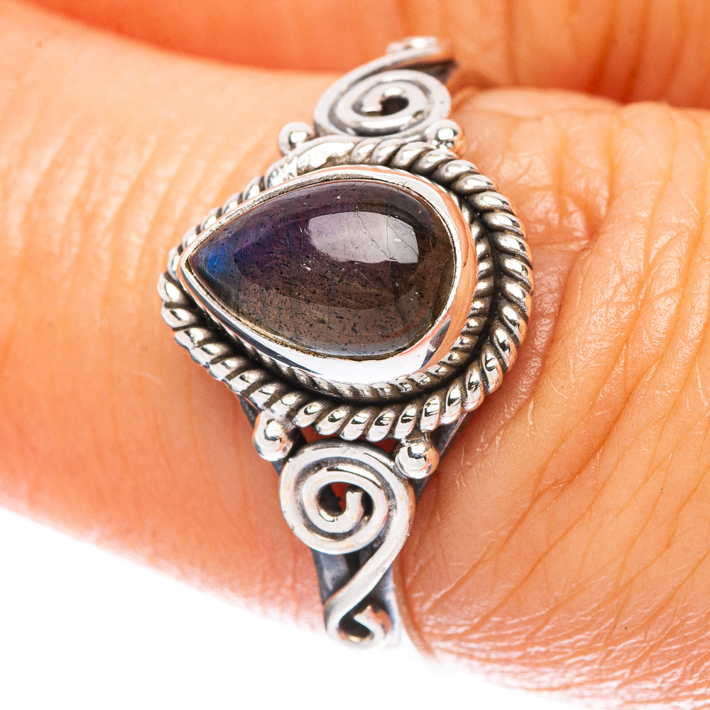 Labradorite Dainty Ring Size 7 (925 Sterling Silver) R5163