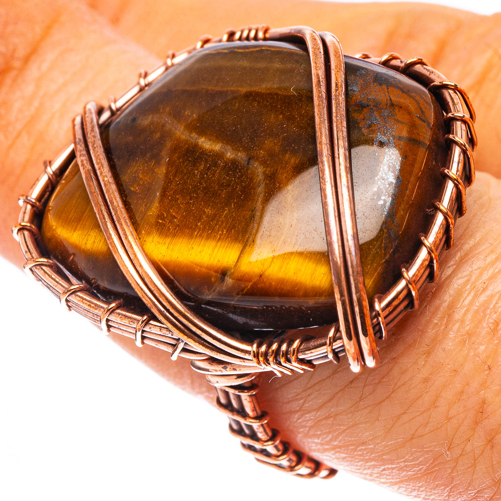 Tiger's Eye Ring Size 7.25 (Oxidized Copper)