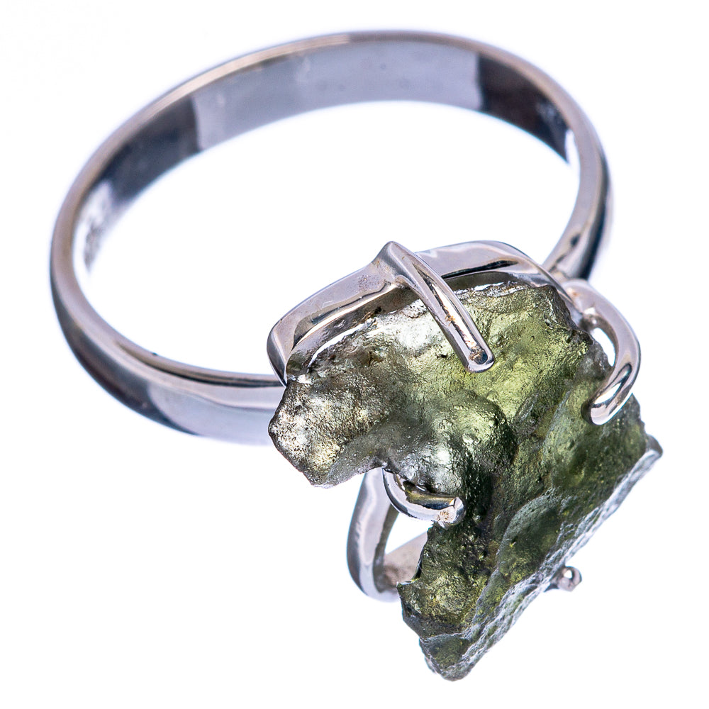 Rare Czech Moldavite Ring Size 8 (925 Sterling Silver) R146378