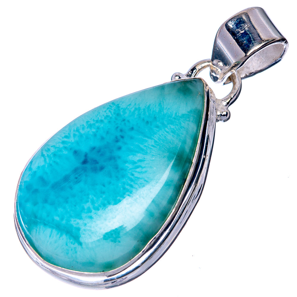 Larimar Pendant 1 3/8" (925 Sterling Silver) P40846