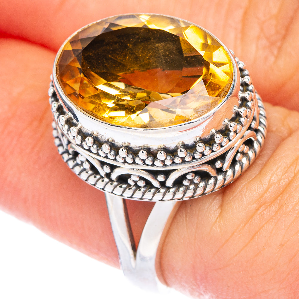 Faceted Citrine Ring Size 6 (925 Sterling Silver) R144396