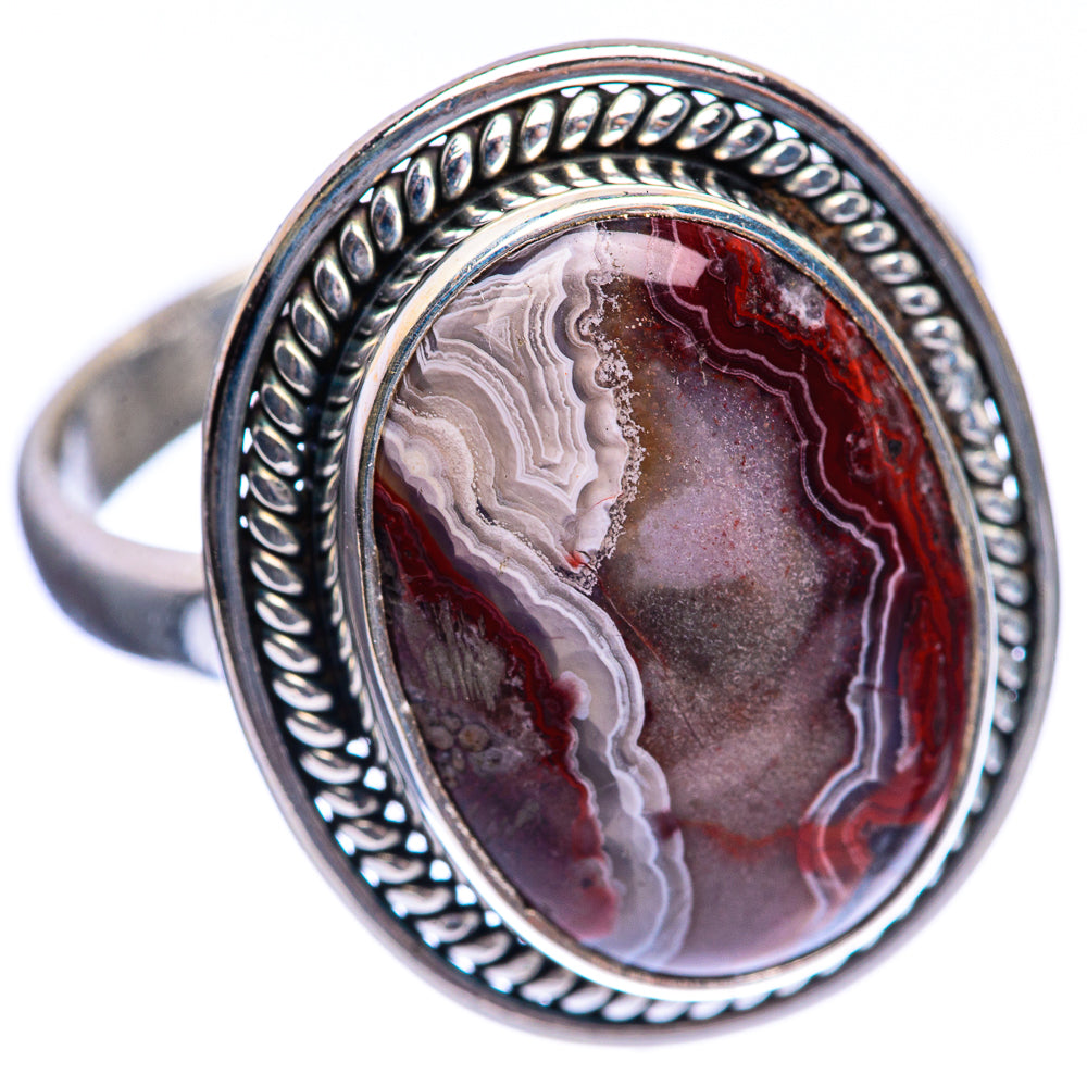 Crazy Lace Agate Ring Size 10 (925 Sterling Silver) R142927