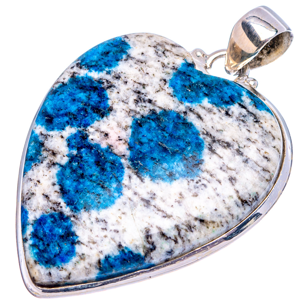 K2 Blue Azurite Pendant 1 3/4" (.925 Sterling Silver)