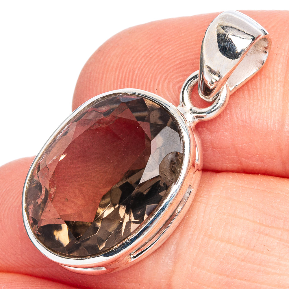 Smoky Quartz Pendant 1 1/8" (925 Sterling Silver) P40356