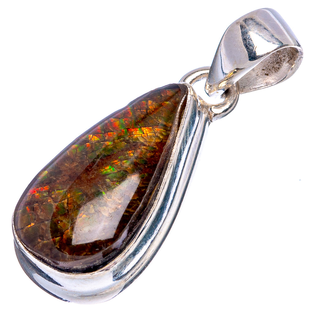 Rare Ammolite Pendant 1 1/4" (925 Sterling Silver) P43466