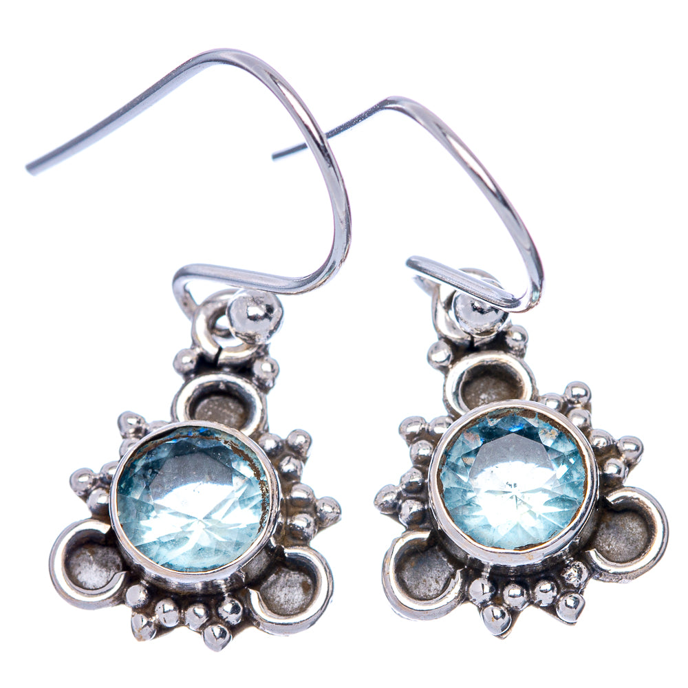 Blue Topaz EarDainty Rings 1 1/8" (925 Sterling Silver) E433141
