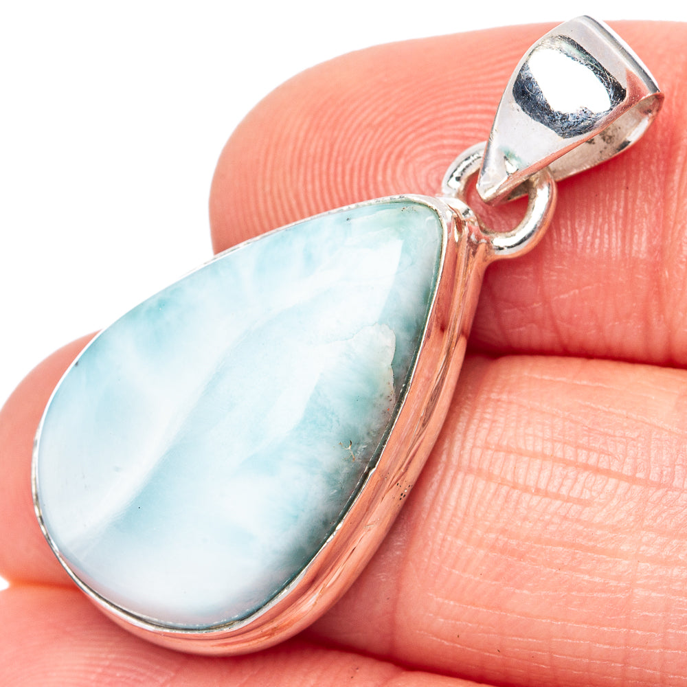 Larimar 925 Sterling Silver Pendant 1 3/8" (925 Sterling Silver) P42680