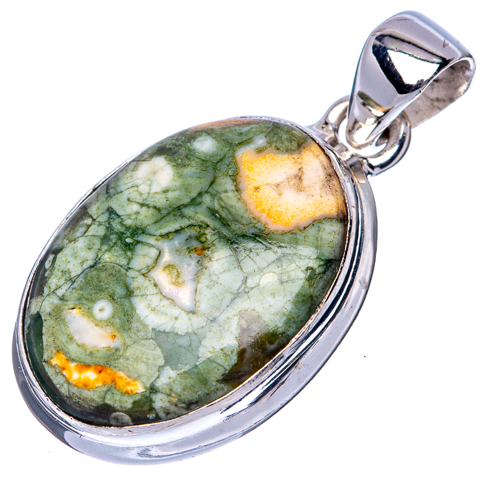 Ocean Jasper Pendant 1 1/4" (925 Sterling Silver) P41470