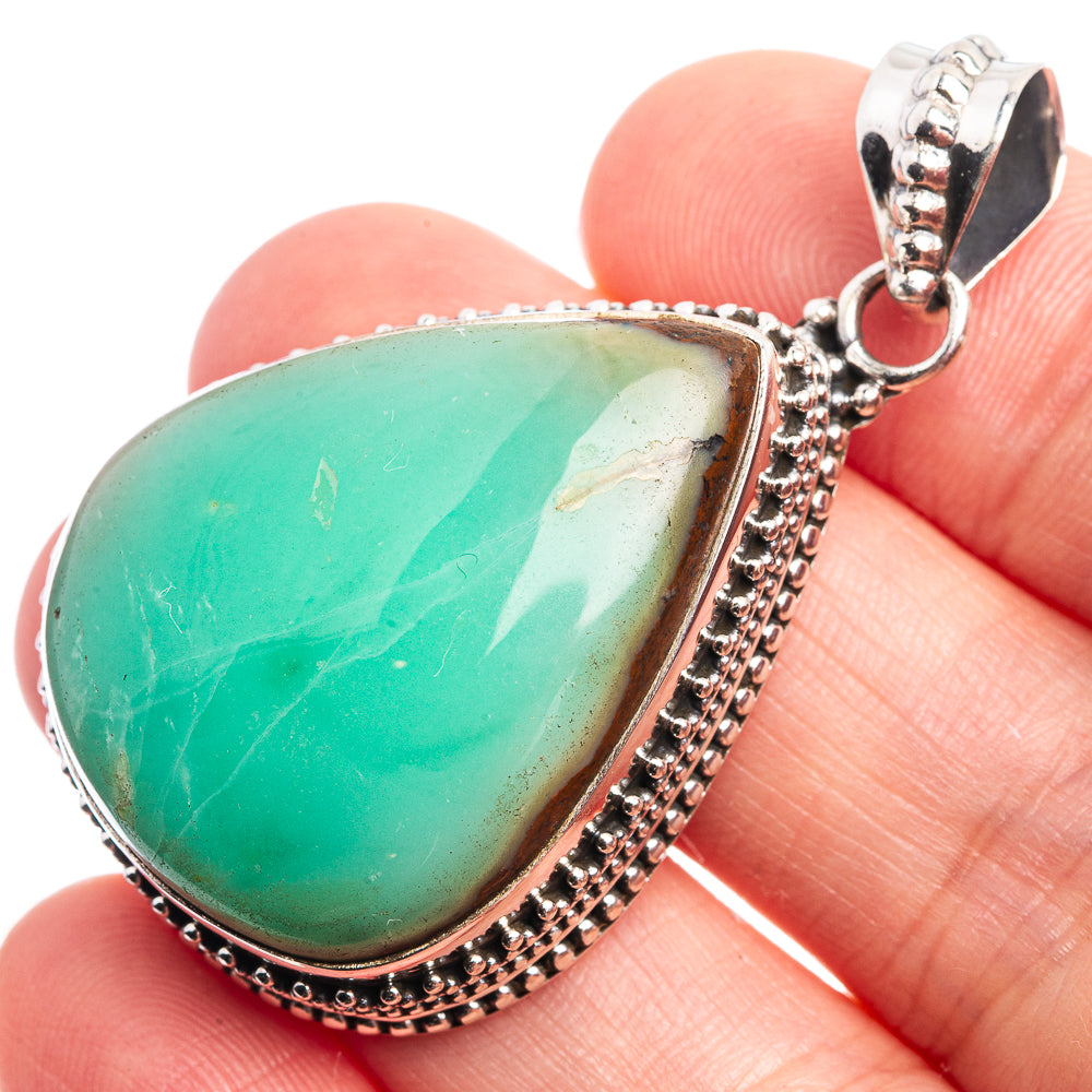 Chrysoprase Pendant 1 7/8" (925 Sterling Silver) P38972