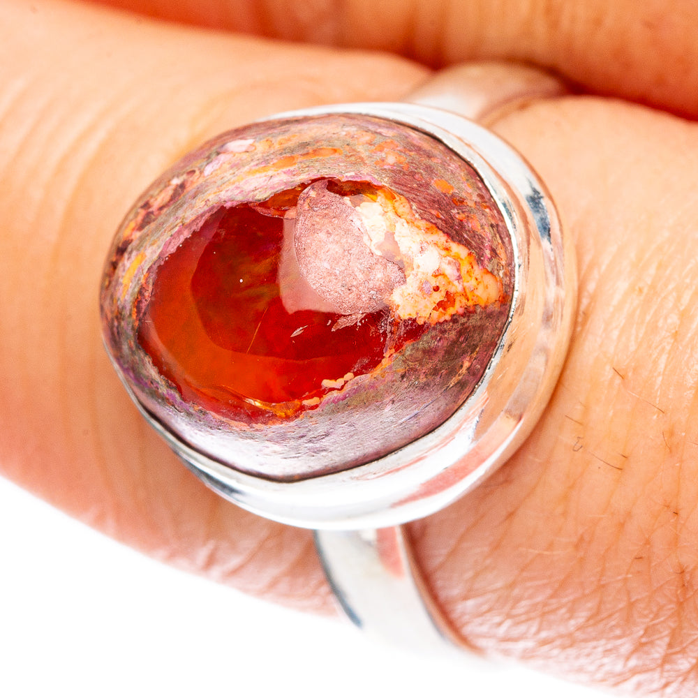 Mexican Fire Opal Ring Size 8.75 (925 Sterling Silver) R2405