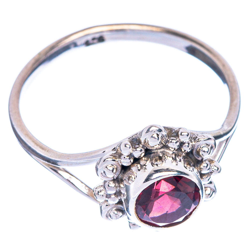 Garnet Dainty Ring Size 6.5 (925 Sterling Silver) R1092