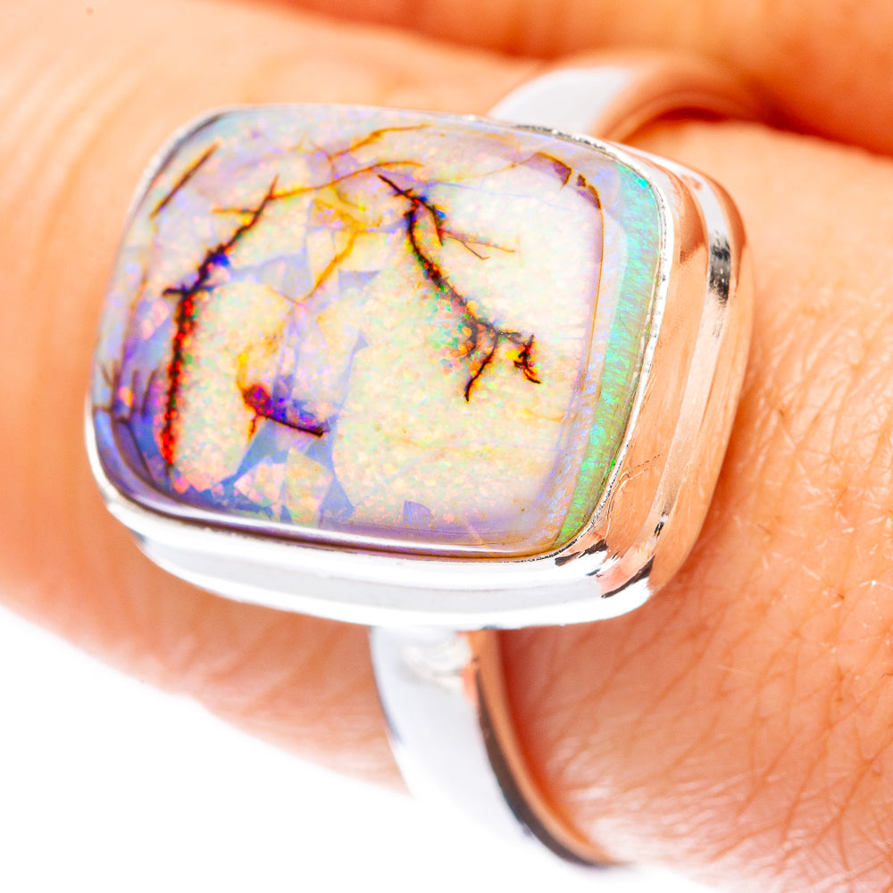 Rare Sterling Opal Ring Size 9 (925 Sterling Silver) R2226