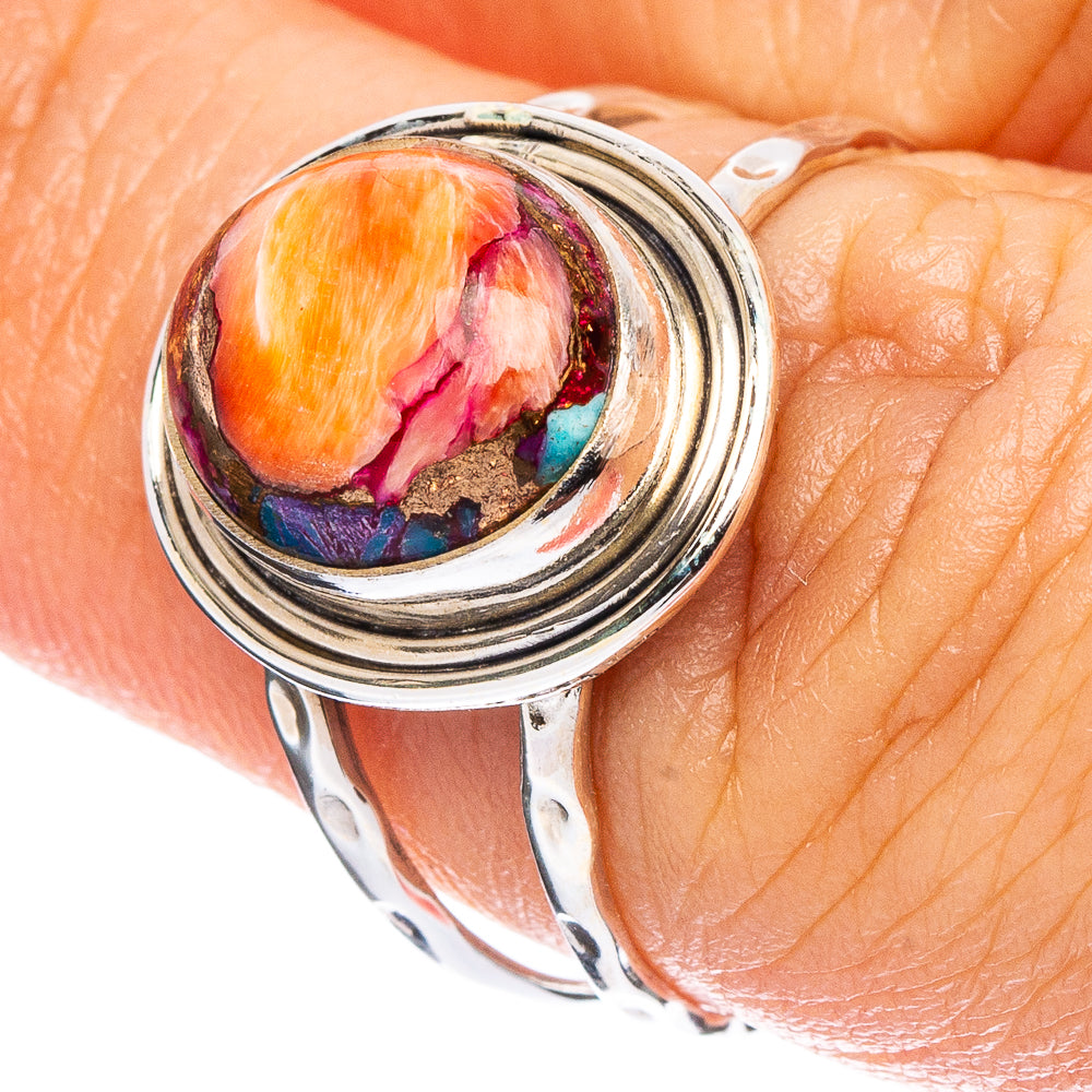 Spiny Oyster Turquoise Ring Size 7 (925 Sterling Silver) R7913