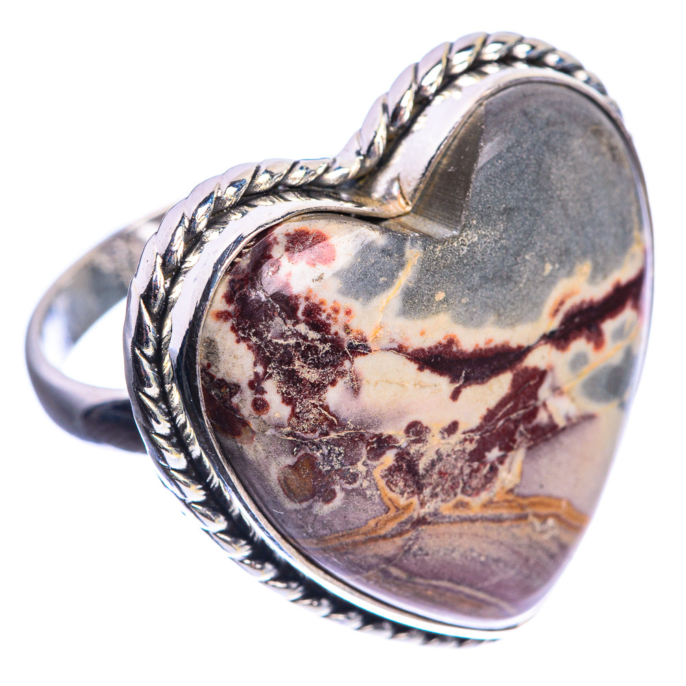 Large Butterfly Jasper 925 Sterling Silver Ring Size 10