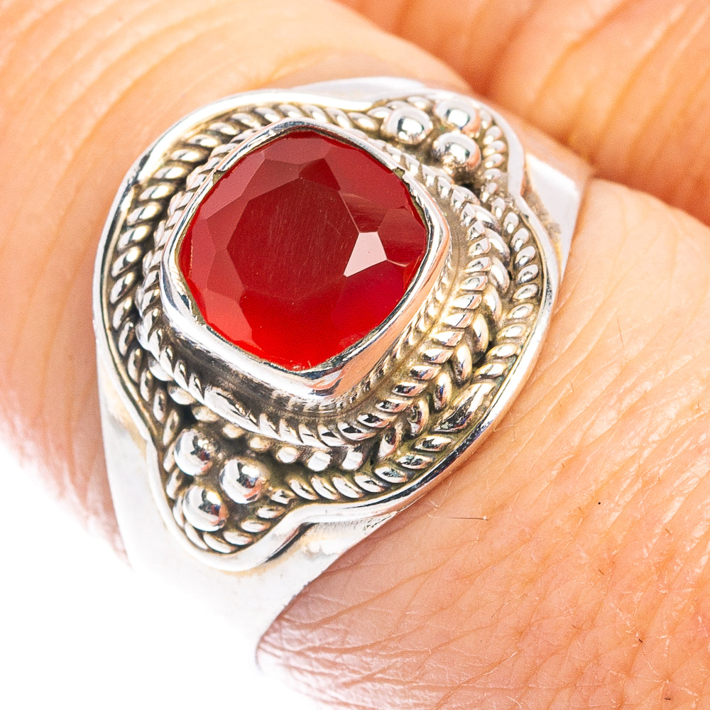 Red Onyx Ring Size 7.75 (.925 Sterling Silver)