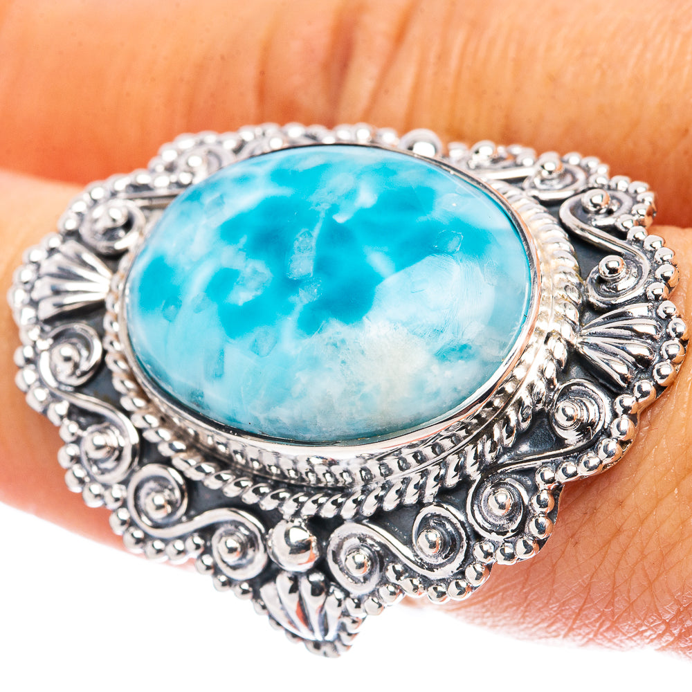 Signature Larimar Ring Size 6.75 (.925 Sterling Silver)