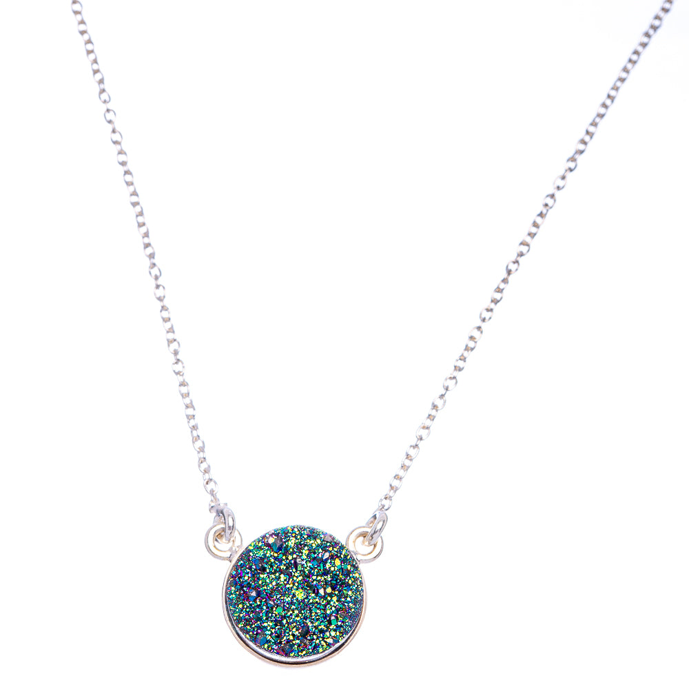 Titanium Druzy Necklace 17 1/4" (925 Sterling Silver) N90074