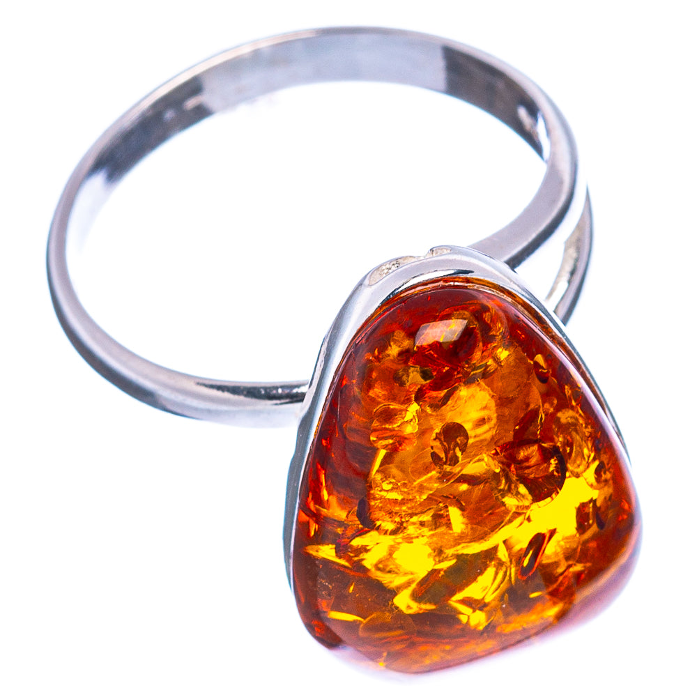 Baltic Amber Ring Size 7 Adjustable (.925 Sterling Silver)